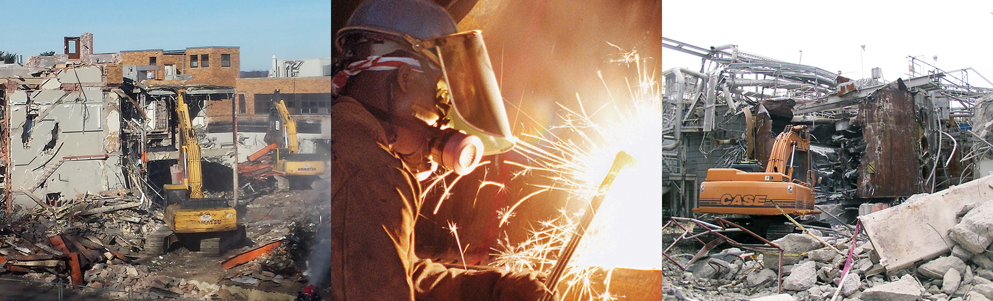 demolition machinery and welder performing work for R. Baker & Son